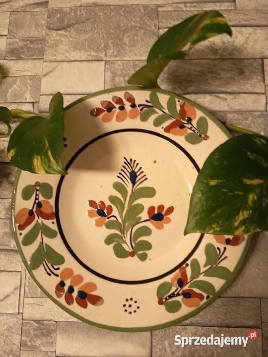 Ręcznie Malowana Patera Ludowa Majolika Kwiaty Talerze i talerzyki sprzedam