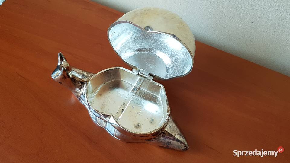 Platerowana maselnica ślimak ze szklanym wkładem