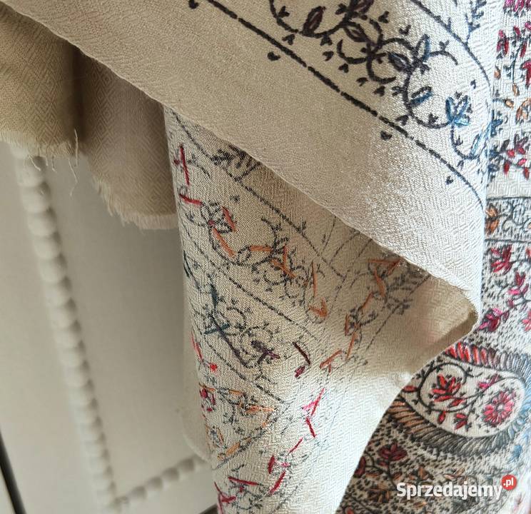 Duży szal orientalny indyjski haft paisley zachodniopomorskie Szczecin