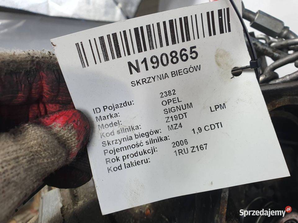 SKRZYNIA BIEGÓW OPEL SIGNUM MZ4 Lipno