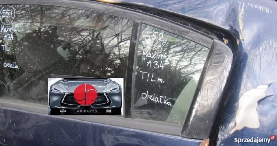 NISSAN MAXIMA A34 SZYBA MAŁA W DRZWI TYLNE LEWA Karoseria Nowy Tomyśl