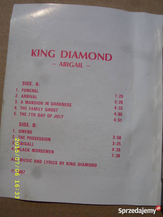 ROCK kaseta KING DIAMONDABIGAIL dolnośląskie Wołów