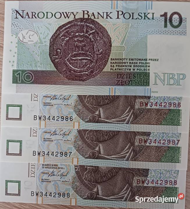 4 x 10 Mieszko I 2016 r kolejne numerymennicze Konin