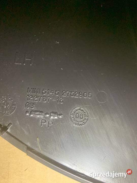 Osłona boczna konsoli mini cooper R56 Deski rozdzielcze, konsole Szczecin
