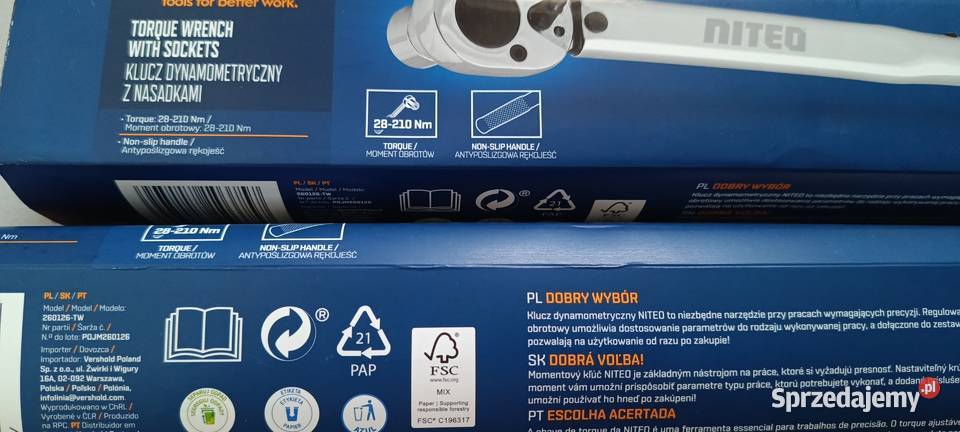 NITEO klucz dynamometryczny 12 z nasadkami do Ełk