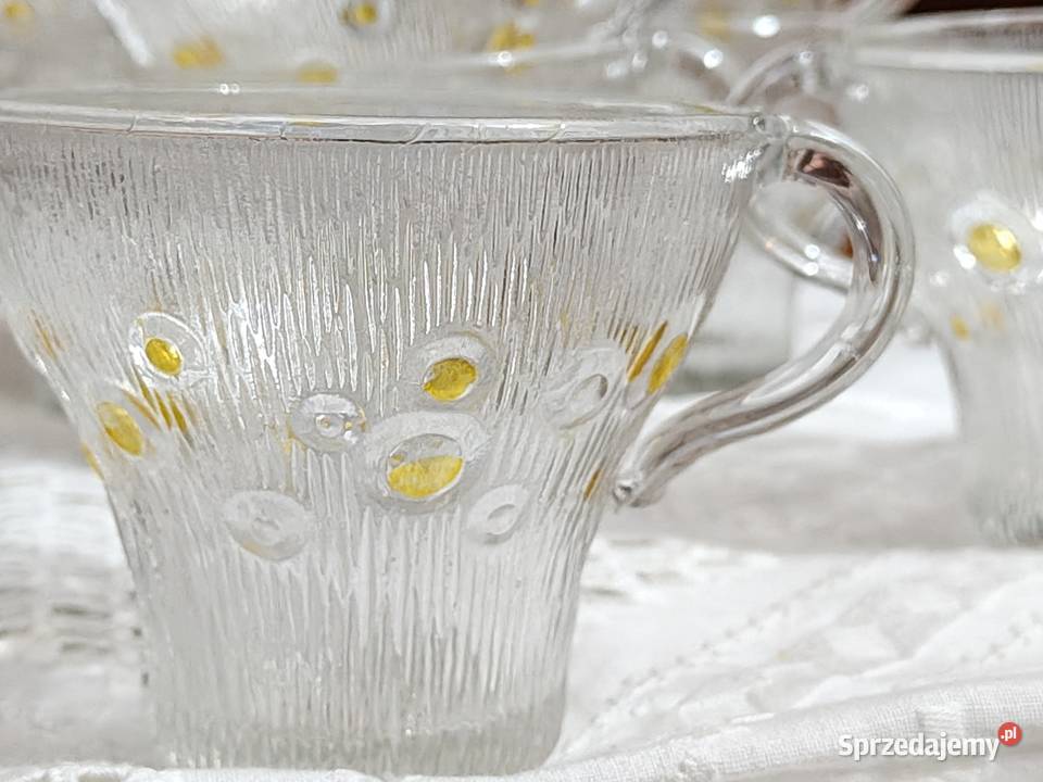 Filiżanki szklaneczki szkło PRL sprzedam