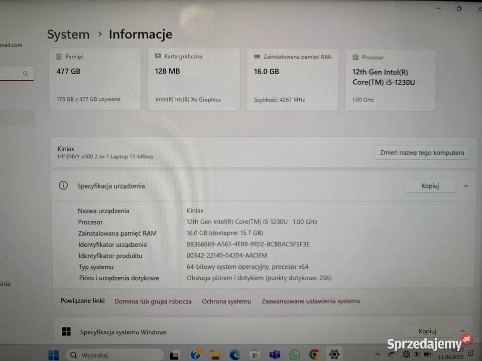 HP Envy x360 133 Intel i5 16 512GB SSD dotykowy mazowieckie Warszawa