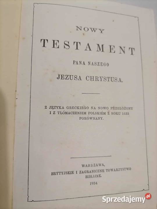 Nowy Testament z Psalamami Pana Naszego Jezusa