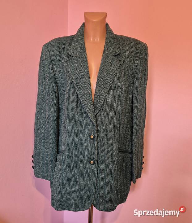 Tweedowa marynarka damska vintage rozmiar 44 Brzesko