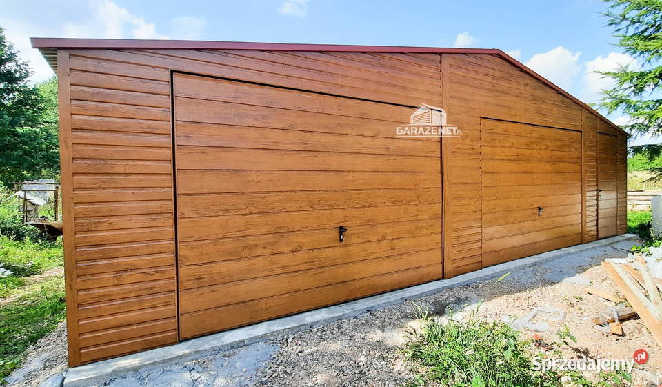 GARAŻ BLASZANY 9m x 6m DWUSPAD 2x BRAMA DRZWI Łapanów sprzedam