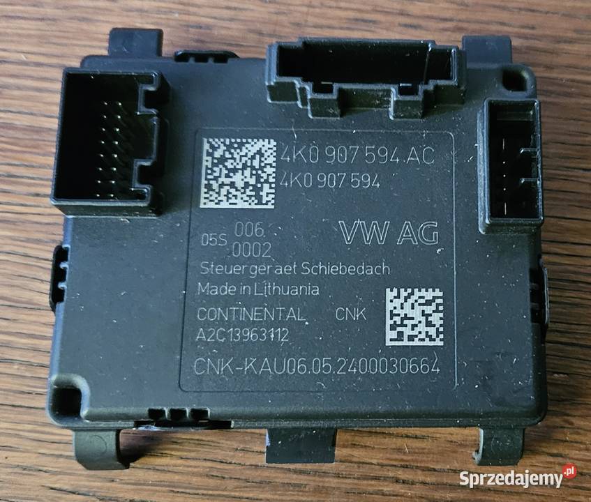 Sterownik Szyberdachu Volkswagen 4K0 907 594 AC opolskie Grodków