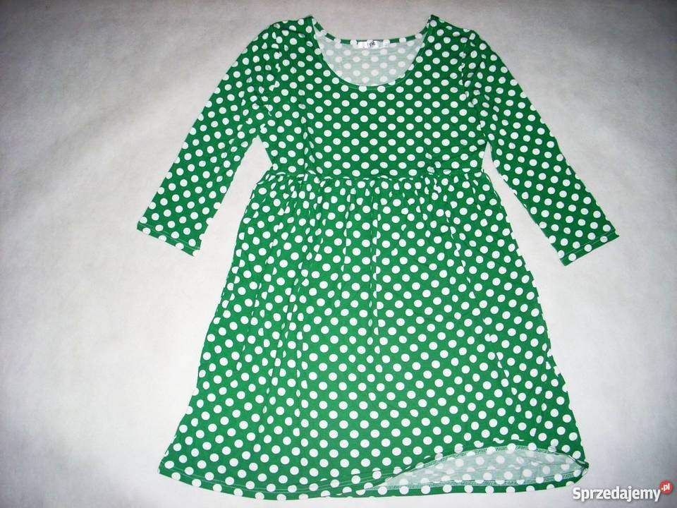 Sukienka Zielona w Grochy Nowa 40 42 L XL Nowy Sącz