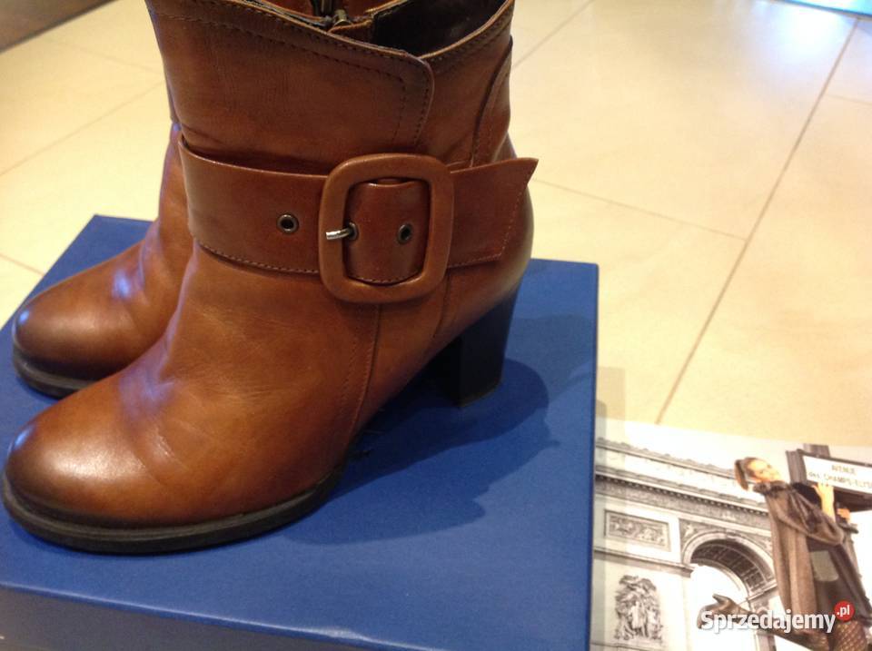 Kozaki Skórzane Damskie Botki CAPRICE 37 j Nowe Nowa Sól