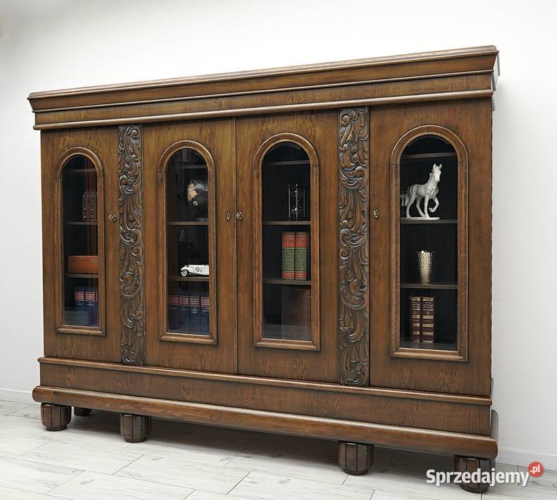 Dębowa biblioteka w stylu secesyjnym lata 30te Jerka