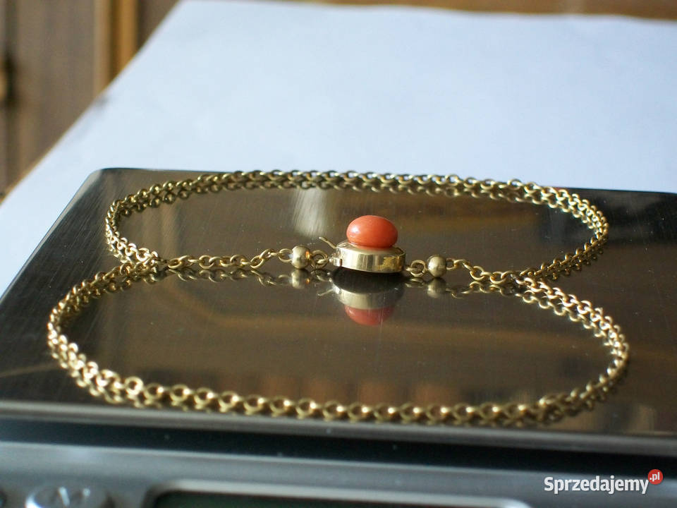 Bransoletka Złota z Koralem złote Brzeg