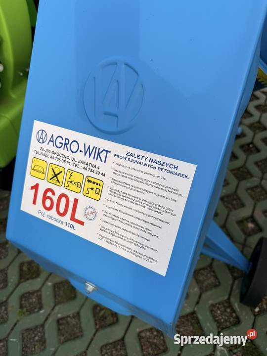 Betoniarka BWJ 160L 230V Lekka i wydajna Czarna Białostocka