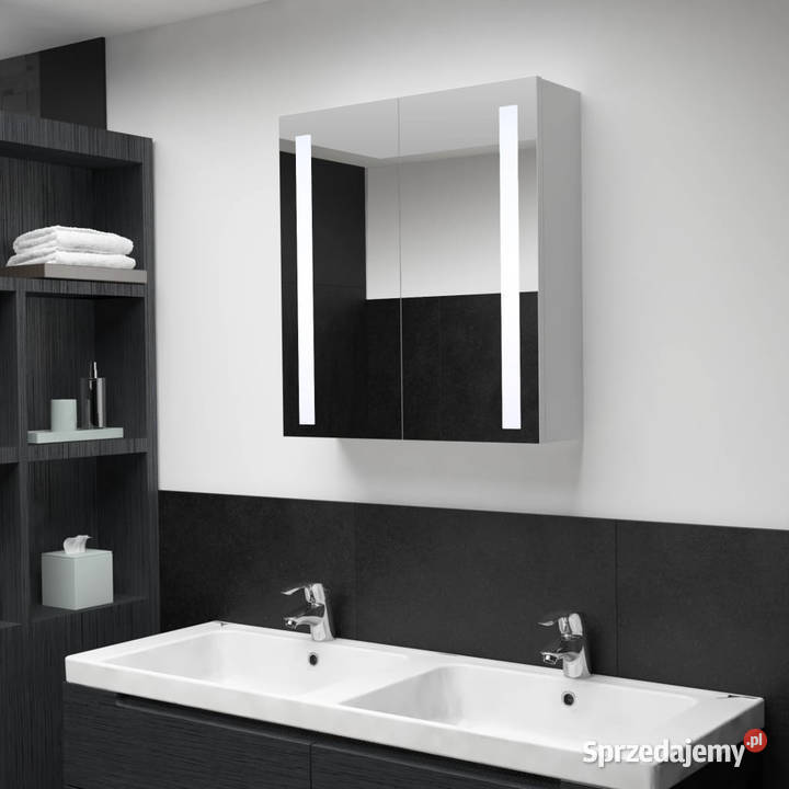 Szafka łazienkowa z lustrem i LED 60 x 14 x 62 Warszawa