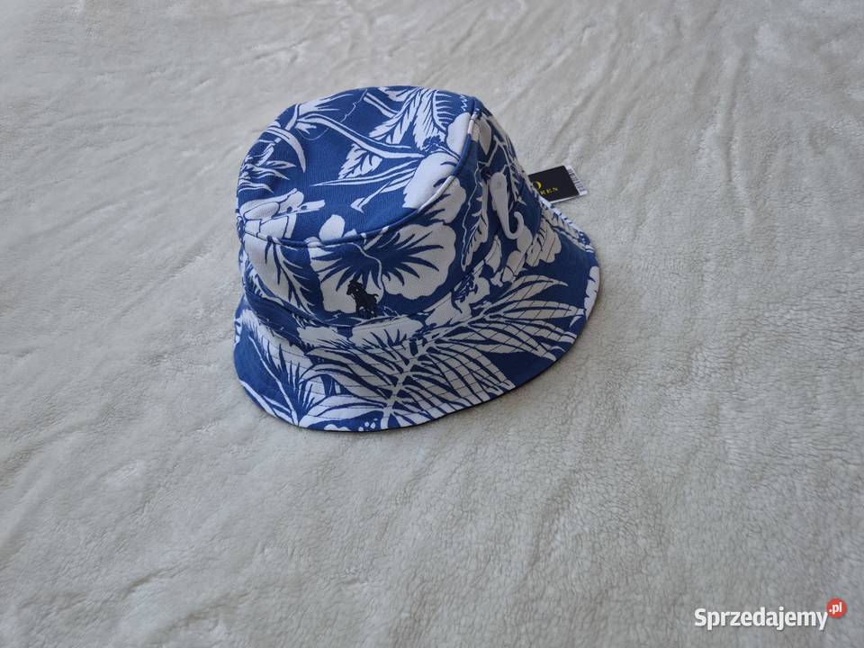 Nowy kapelusz bawełniany niebieskobiały bucket Bibice