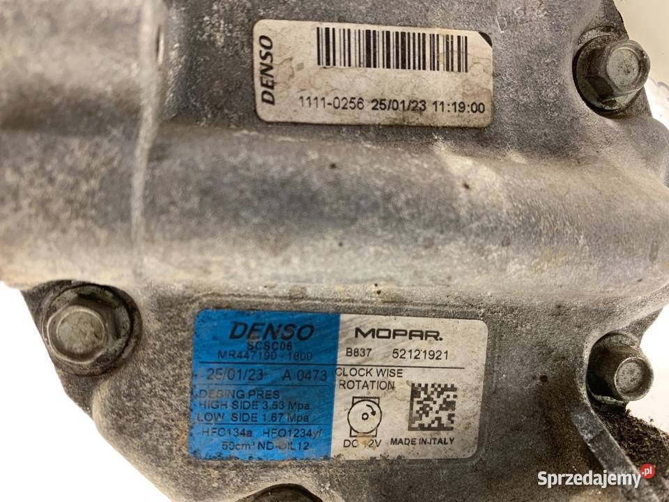 SPRĘŻARKA KLIMATYZACJI FIAT 500 52121921 10 69