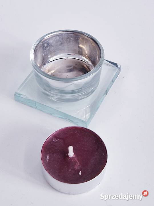 Szklany świecznik na podgrzewacze z gratisem Dąbrowa Górnicza