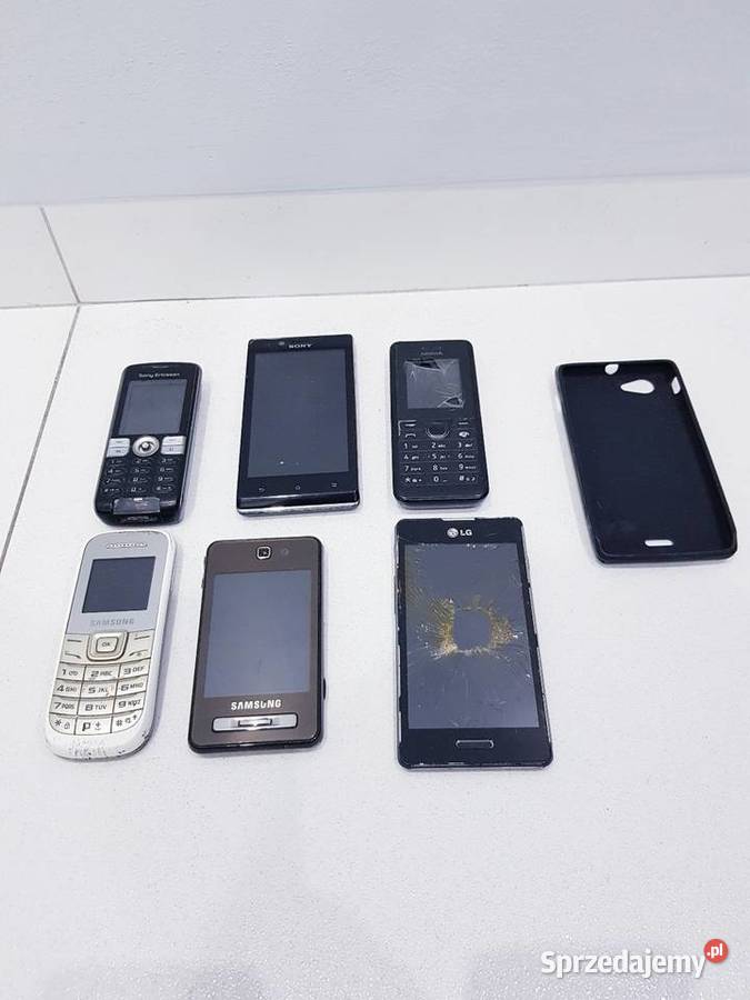 Zestaw starych uszkodzonych telefonów na części Dąbrowa Górnicza sprzedam