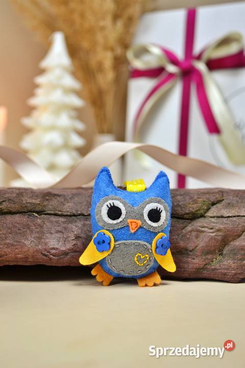 Brelok 100 handmade sowa z filcu ozdoba na Dodatki mazowieckie Otrębusy