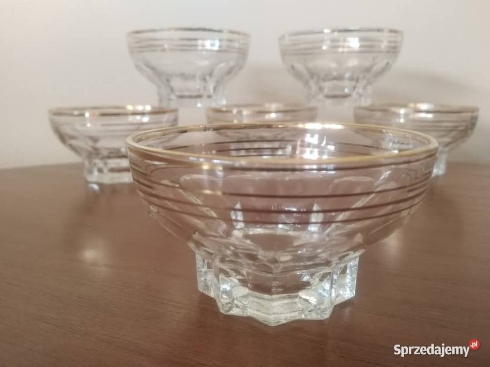 Kieliszki Art Deco Francja 1930 Porcelana i szkło Wałbrzych
