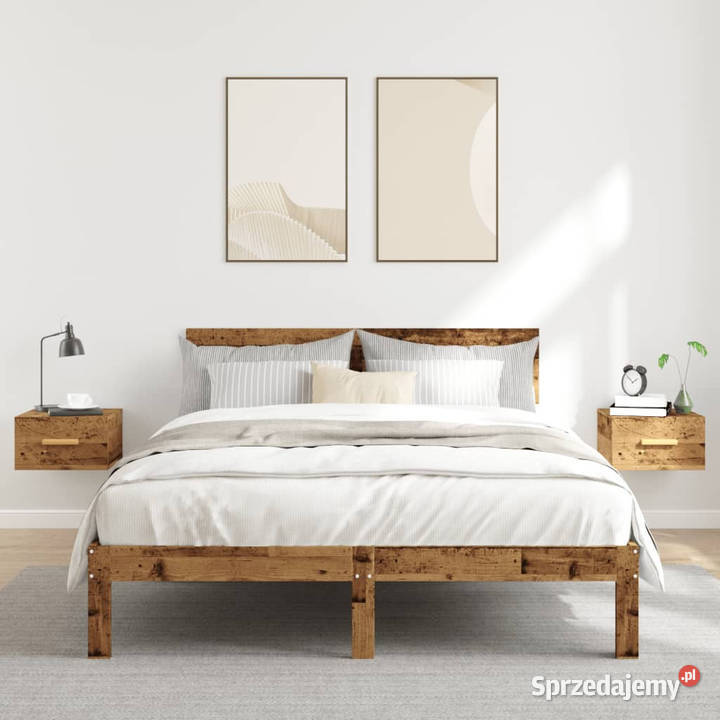 Wiszące szafki nocne 2 stare drewno 35x35x20 mazowieckie Warszawa