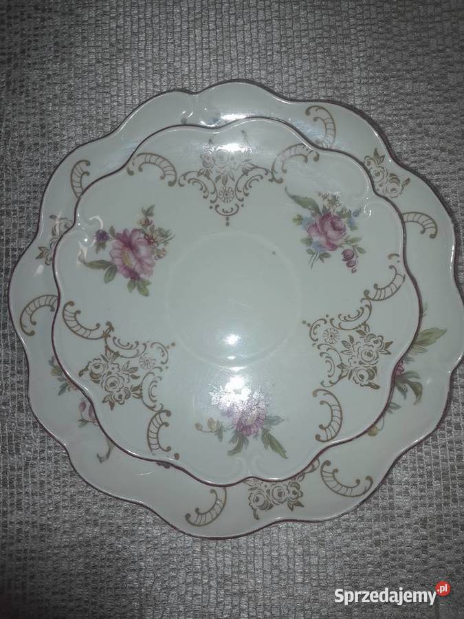 Spodek i talerze Steinmann Tiefenfurt vintage wielokolorowy