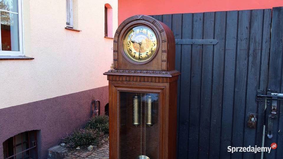 Piękny Stojący Dębowy Zegar Baba Gong 5 Strun Ziębice