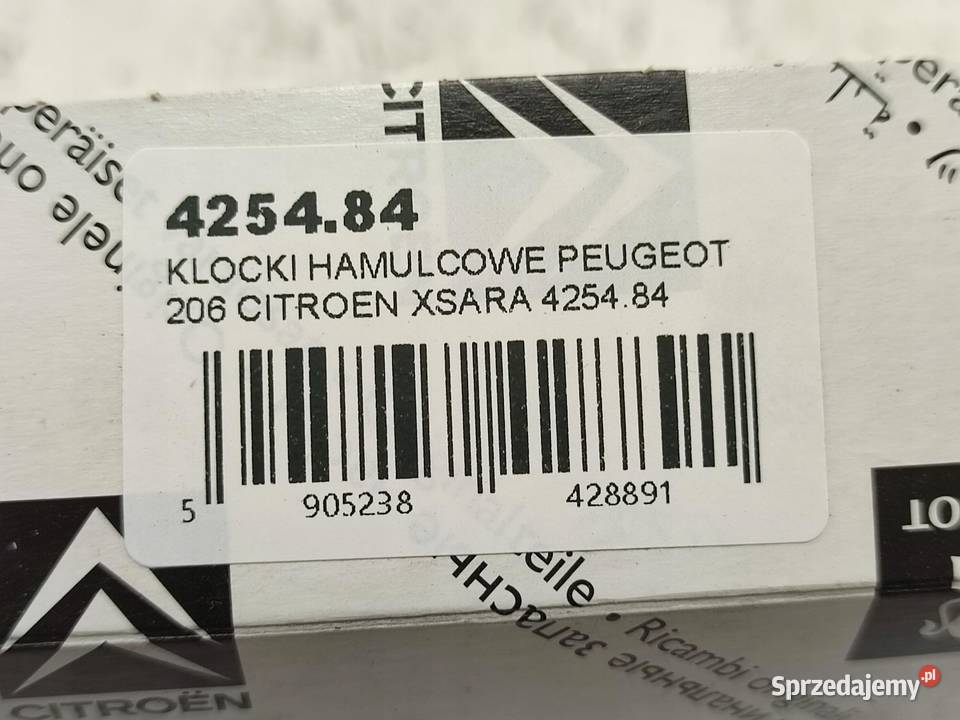 KLOCKI HAMULCOWE PEUGEOT 206 2D 2AC 16 19992009