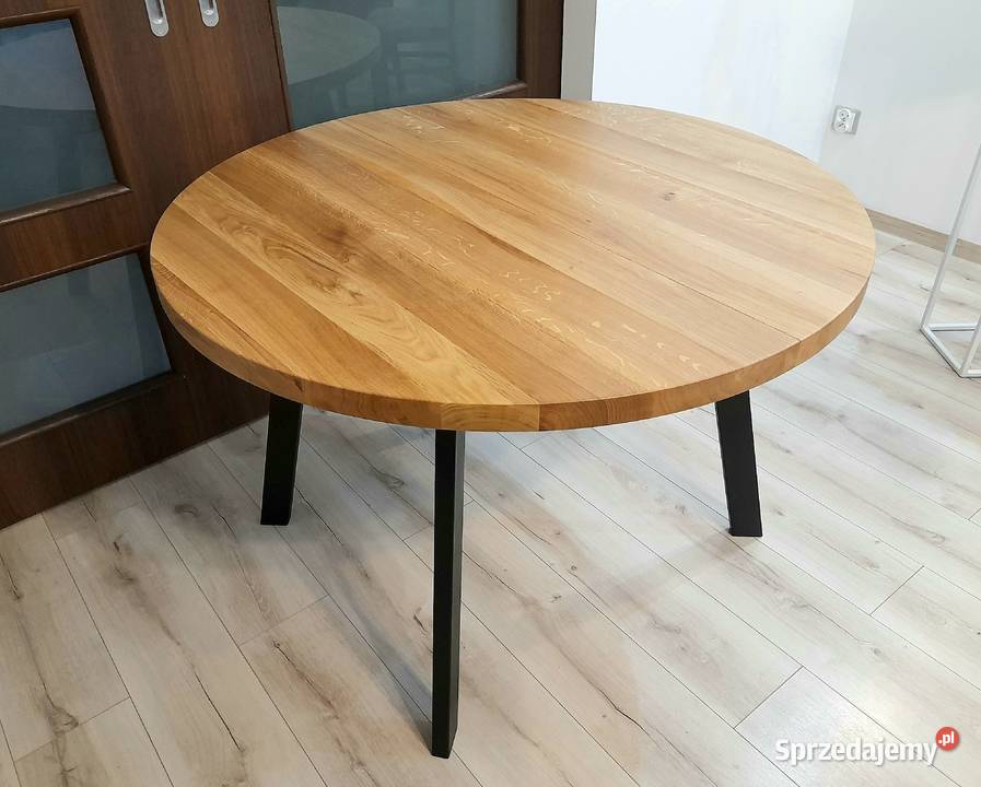 Stół okrągły rozkładany 110 dąb lity 4