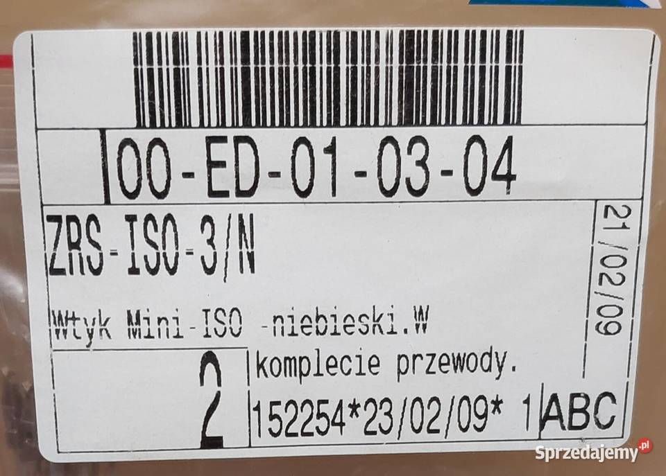 ZŁĄCZE WTYK MINI ISO NIEBIESKI 8 PIN PRZEWODY Motoryzacja Mielęcin sprzedam