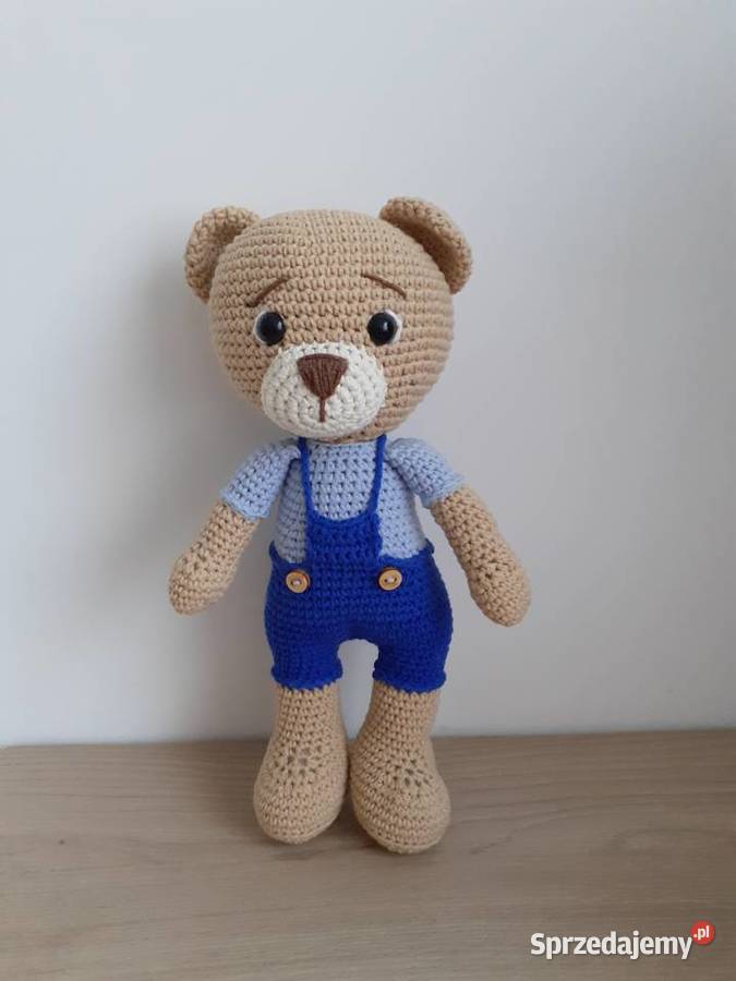 Miś zrobiony ręcznie z włóczki na szydełku małopolskie Kraków sprzedam