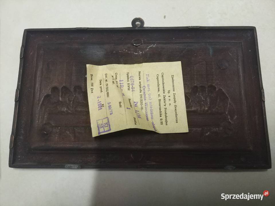 Obrazek metalowy Ostatnia Wieczerza 19x11 Lublin