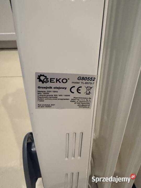 Grzejnik olejony z regulacją i termostatem 1500W Krupniki sprzedam