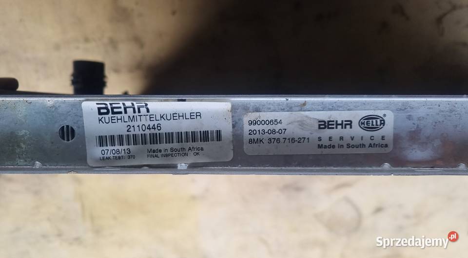 Chlodnica wody Behr BMW e46 automat 316330 nowa Ogrzewanie, wentylacja i klimatyzacja kujawsko-pomorskie Włocławek