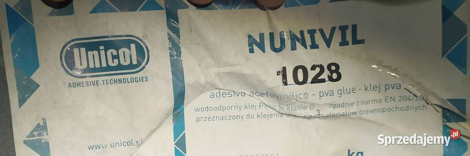Klej do drewna Unicol NUNIVIL 1028 D3 10 litrów Haczów