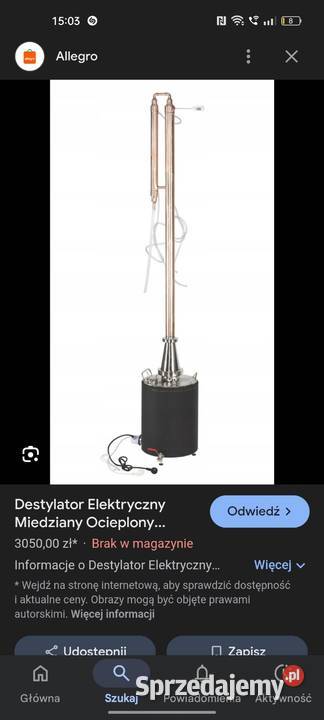 Destylator miedziany rektyfikacyjny 30 litrów z Częstochowa