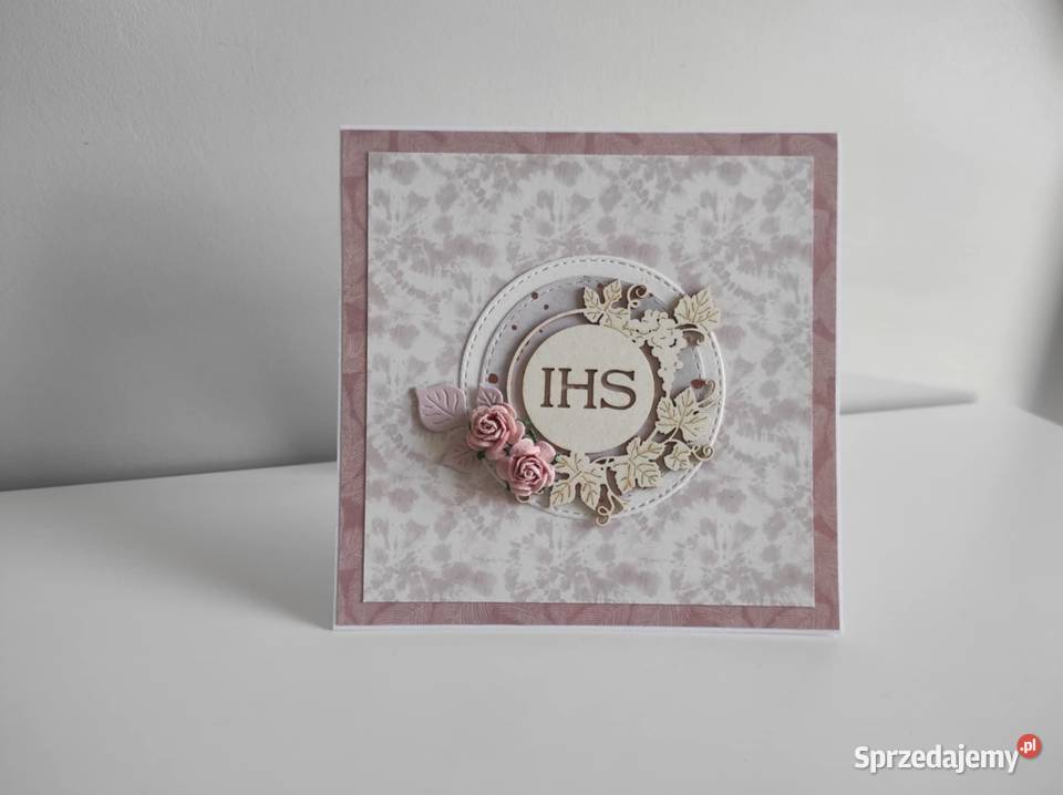 Kartka ręcznie robiona Komunia Święta handmade 4 Łódź