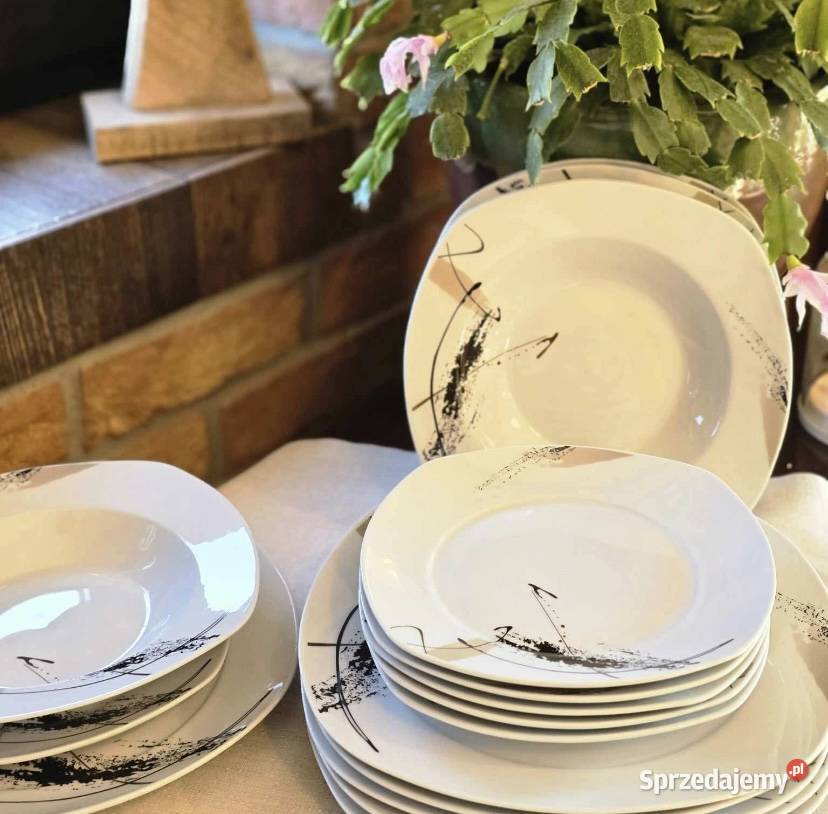 159 Zestaw 18 sztuk talerzy ślaczki Dom i Ogród Zabrze