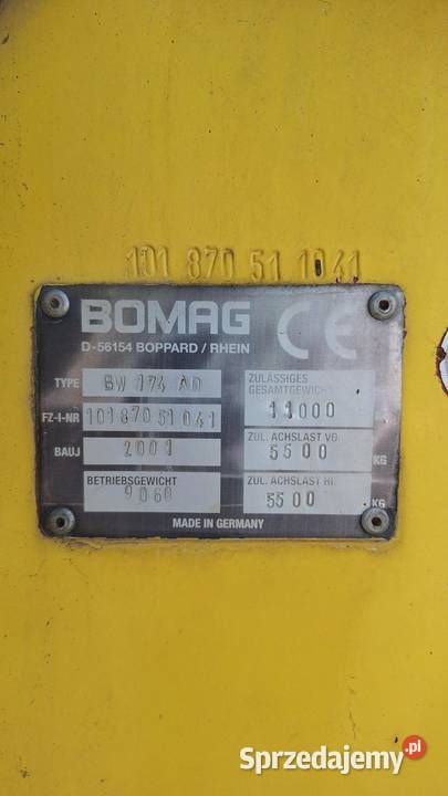 BOMAG BW174AD Rok produkcji 2001 Kraśnik