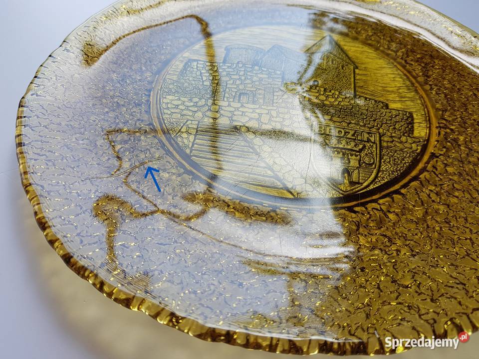 Patera Sahara Zamek Będzin Ząbkowice szkło PRL