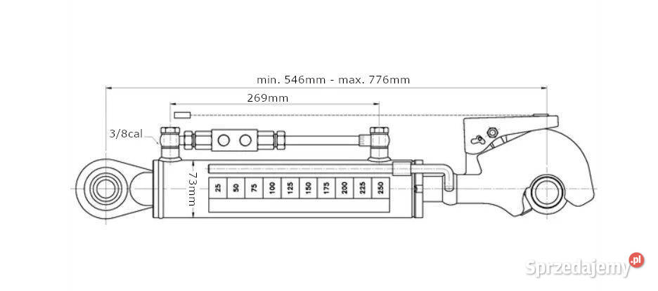 Łącznik górny hydrauliczny z hakiem TCVNN 546 mm Kamionna sprzedam