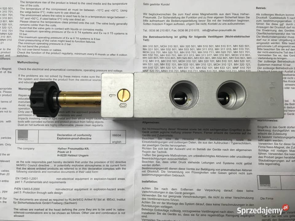 Elektrozawór HAFNER MH 510 701 EEX ATEX Brzoza sprzedam