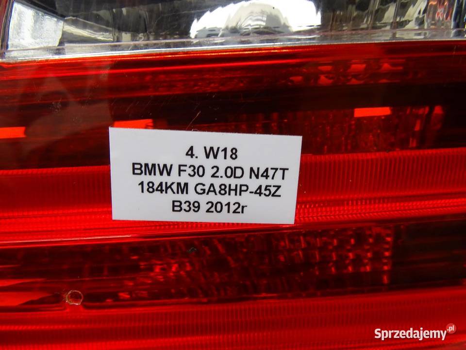 LAMPA PRAWY TYŁ PRAWA TYLNA W KLAPĘ BMW F30 F31