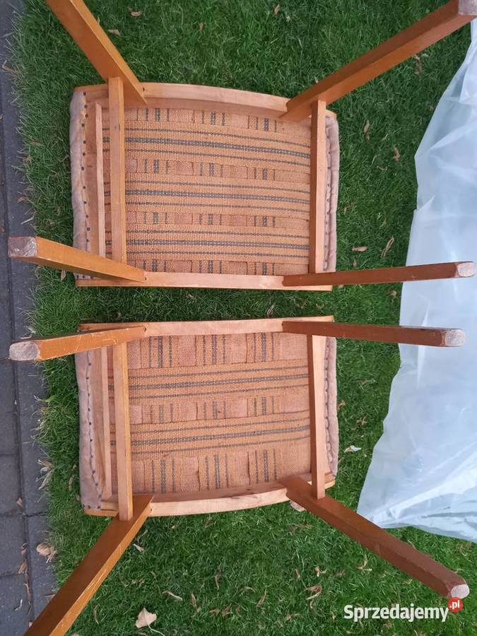 Stare podnóżki taborety stołki PRL vintage Rawicz