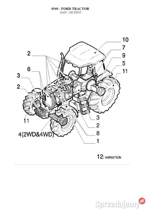 Ciągnik FORD Holland 8560 katalog części w Poradniki, albumy i reportaże