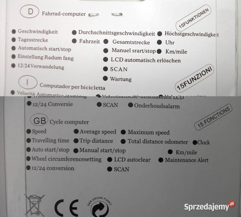 Licznik Prędkościomierz Komputer Rowerowy