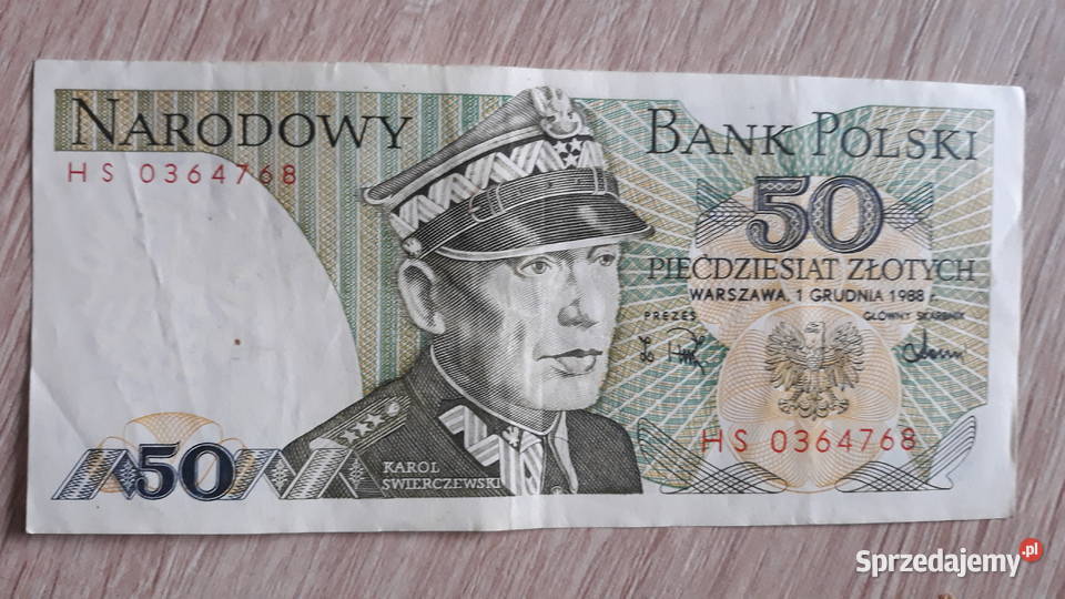 50 złotych 1 XII 1988 r seria HS 2 wielkopolskie